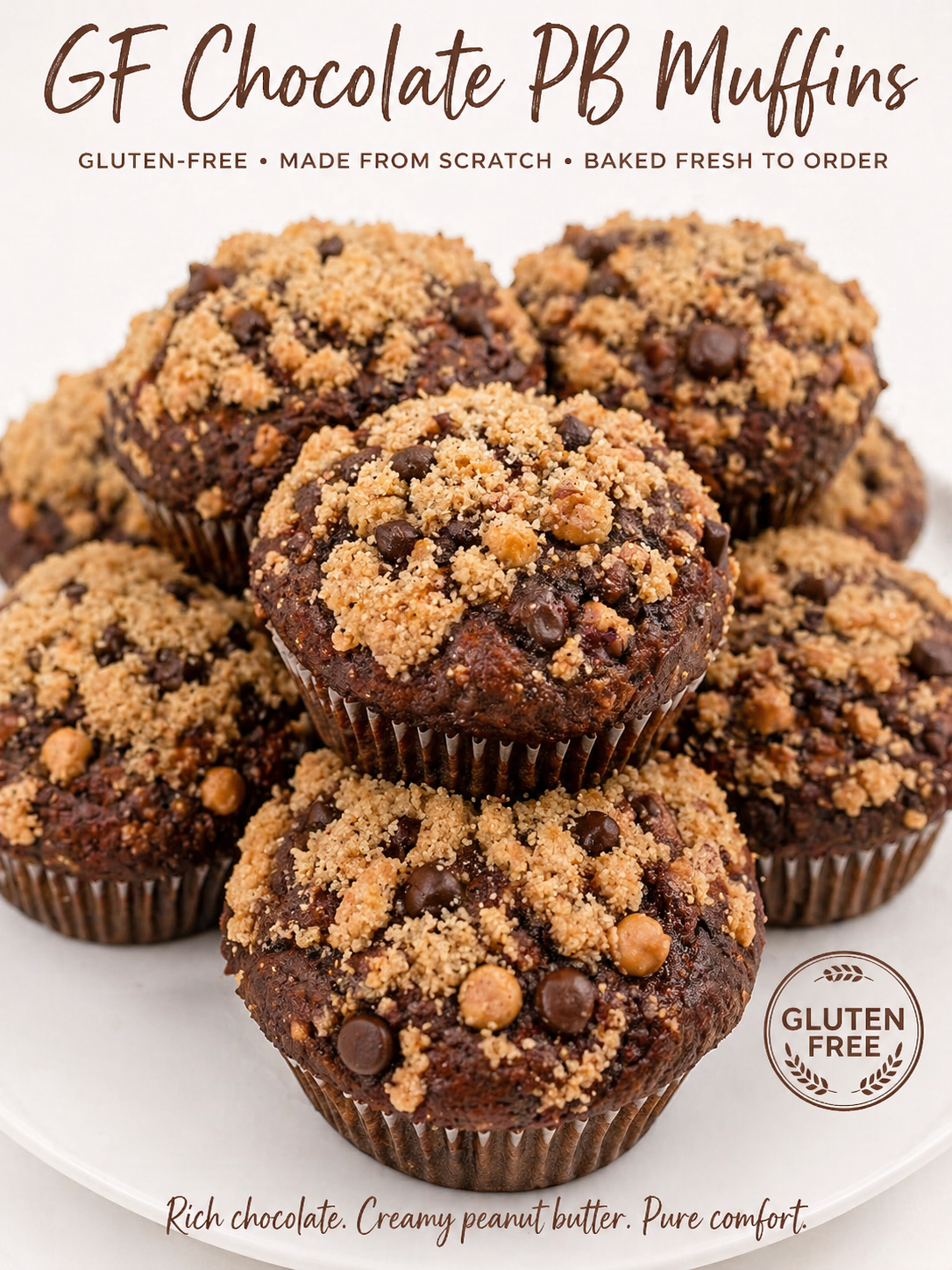 *NEW* GF Chocolate PB Muffins (1 DOZEN)